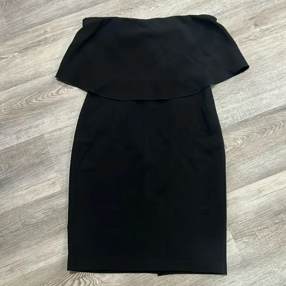 Black Strapless Cocktail Dress by With Popover Bodice Socialite Size M - Picture 5 of 11